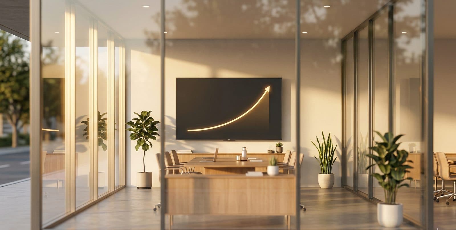 A single oak seedling in warm light, contrasted with a row of burnt-out matchsticks.