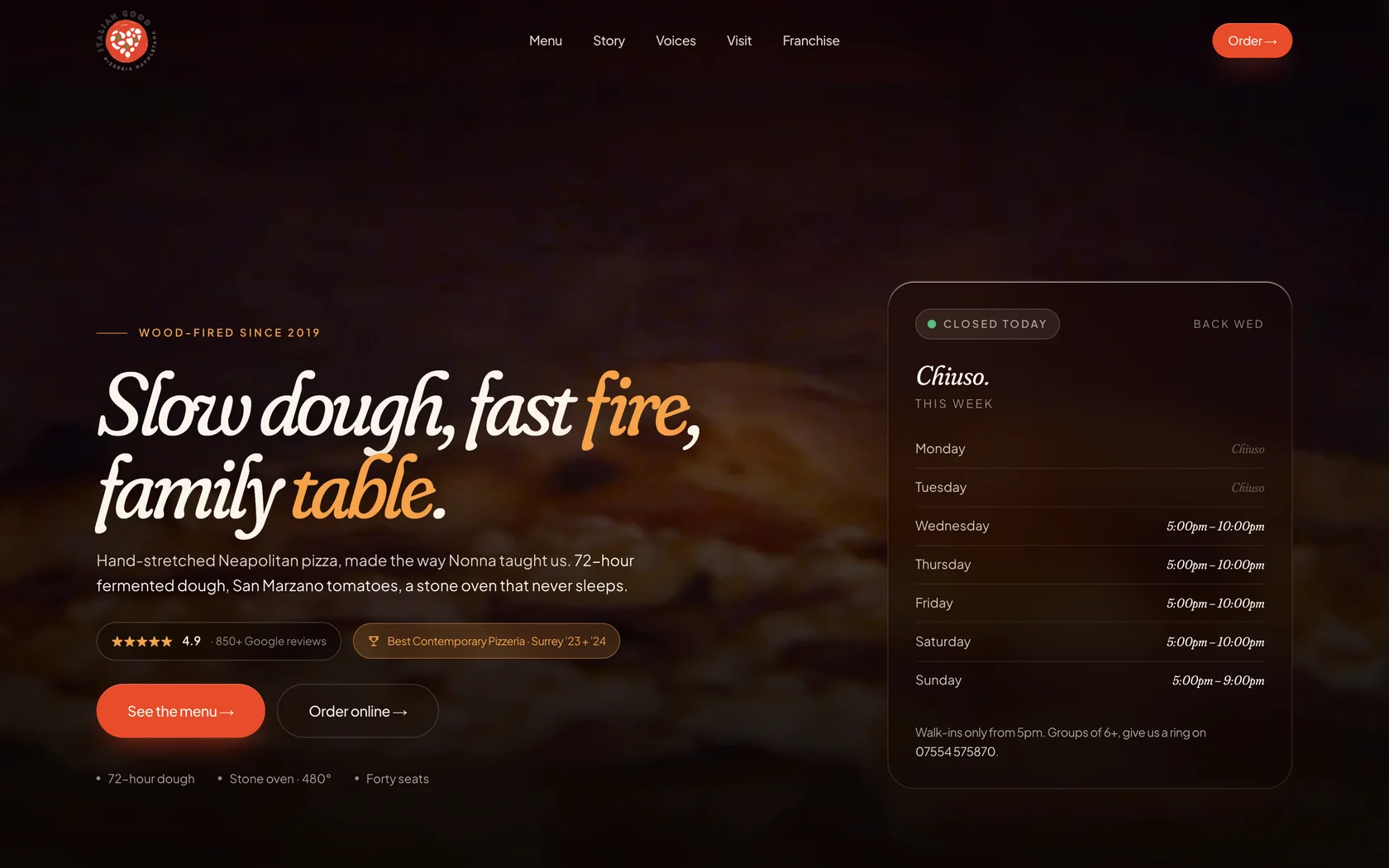 Italian Good website designed and built by Novrex